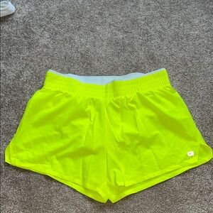 GAP 3 Inch Mid Rise Neon Yellow Running Shorts